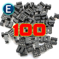 100pcs Dip-8 IC Socket Solder Type Double Row 8PIN DIP Integrated Circuit