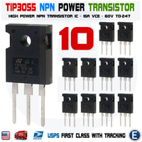 10PCS TIP3055 Power Transistor NPN 60V 15A TO-247 Bipolar - eElectronicParts
