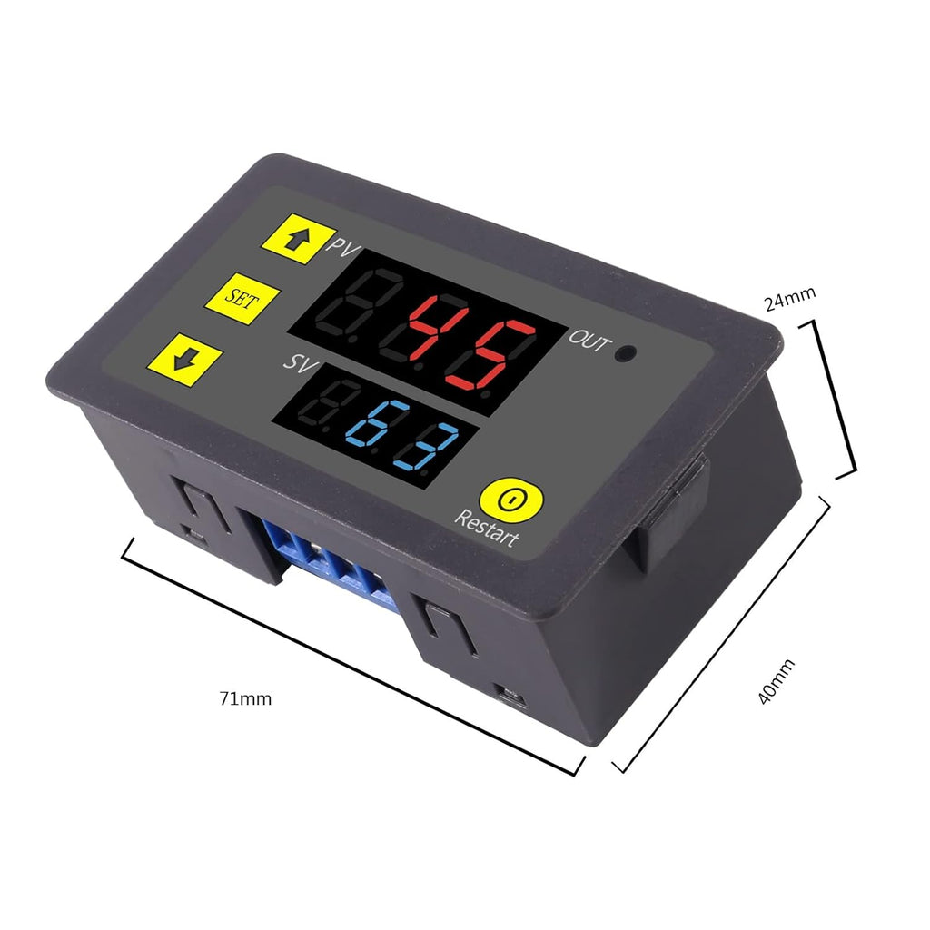 AC110V-220V DC12V Digital LED Dual Display Cycle Timing Delay Timer Re ...
