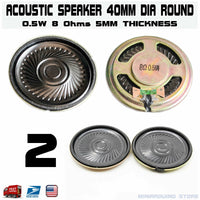 2pcs Speaker 40mm Dia 8 Ohm 0.5W Mini Audio Magnetic Arduino - eElectronicParts