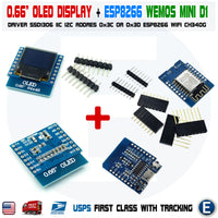 0.66 Inch OLED + Wemos Mini D1 ESP8266 ch340g WIFI 64x48 SSD1306 Arduino - eElectronicParts