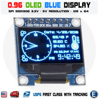0.96″ SPI Serial 128X64 OLED LCD LED Display Module 128*64 BLUE SSD1306 Arduino - eElectronicParts