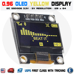 0.96" I2C IIC 128X64 LED OLED LCD  Display Module Arduino YELLOW Color SSD1306 US - eElectronicParts