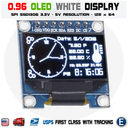 0.96″ SPI Serial 128X64 OLED LCD LED Display Module 128*64 WHITE SSD1306 Arduino - eElectronicParts