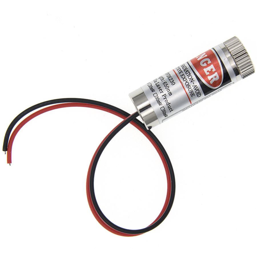 650nm 5mW Red Line Laser Module with Focusable Glass Lens Focus Adjustable 5V