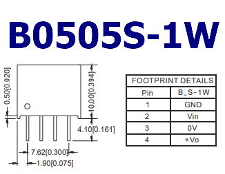 B0505S-1W 5V to 5V converter DC DC power module converter 1000V DC Isolation