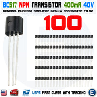 100pcs BC517 General Purpose NPN Darlington Transistor TO-92 NPN 30V 0.4A