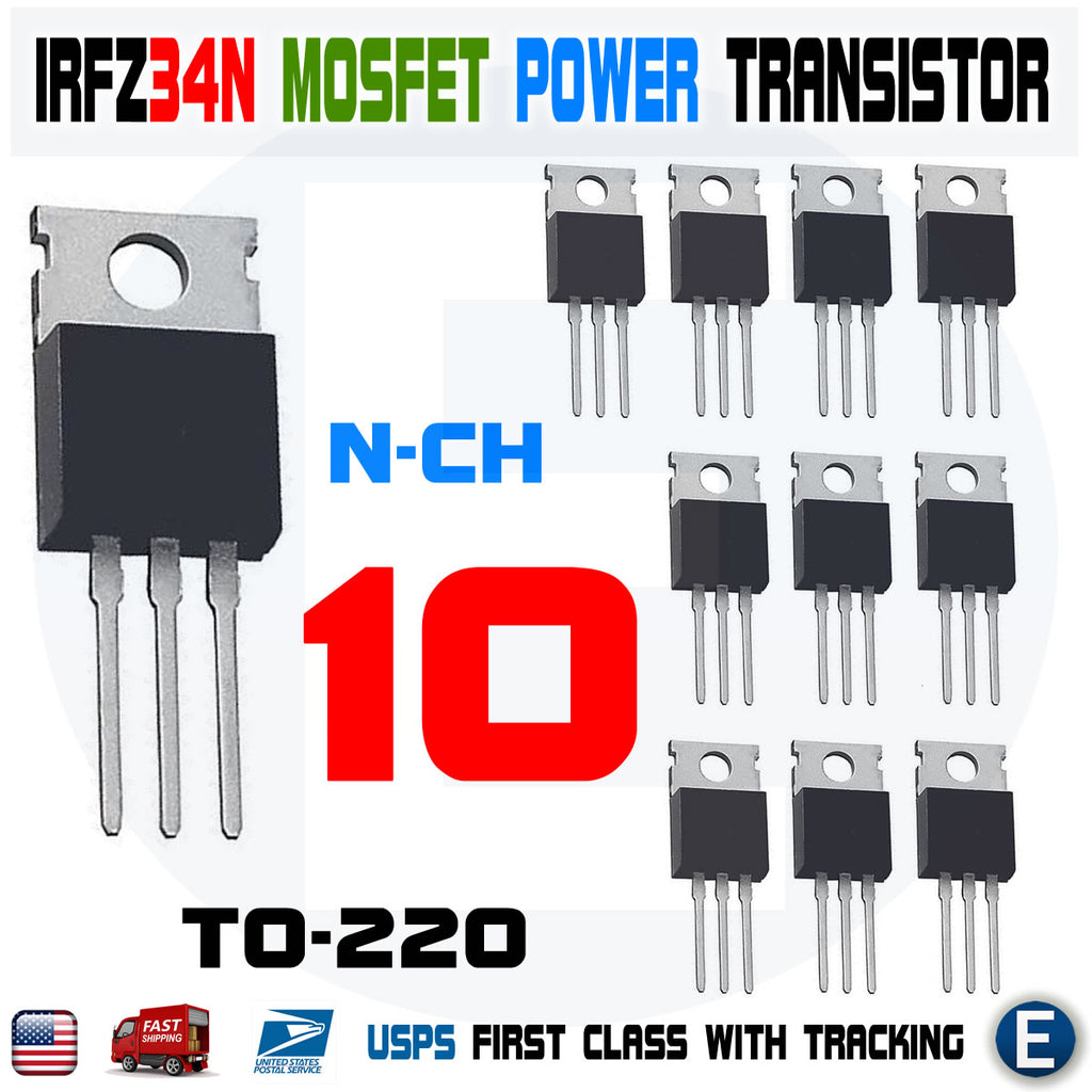 10pcs IRFZ34N IRFZ34 Fast Switching Power MOSFET Transistor HEXFET 29A 55V