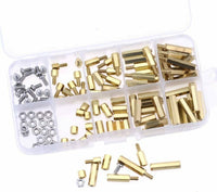 120pcs M3 Male Female Brass Hex Column Standoff Support Spacer Pillar + Box Case