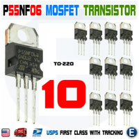 10Pcs STP55NF06 P55NF06 Mosfet Transistor TO-220 ST 50A 60V - eElectronicParts
