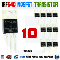 10Pcs IRF540N Mosfet N-Channel IR Power Transistor 33A 100V TO-220 - eElectronicParts