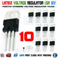 10 x LM7812 L7812 7812 L7812CV 78012 Positive Voltage Regulator 12V 1.5A  TO-220 - eElectronicParts