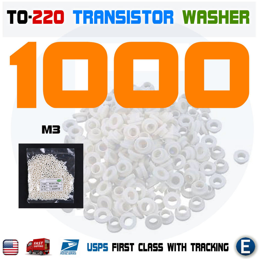 1000pcs TO-220 M3 Transistor Insulating Pads Washer Circle Insulation Bushing