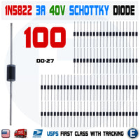 100pcs 1N5822 IN5822 Schottky Rectifier Diode 3A 40V DO-27 - eElectronicParts