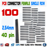 100pcs 2.54mm 40 Pin Straight Female Single Row Pin Header Strip PCB Connector - eElectronicParts
