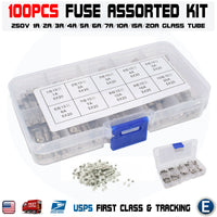 100pcs Set 5x20mm Quick Blow Glass Tube Fuse Assorted Kits Fast-blow Glass - eElectronicParts