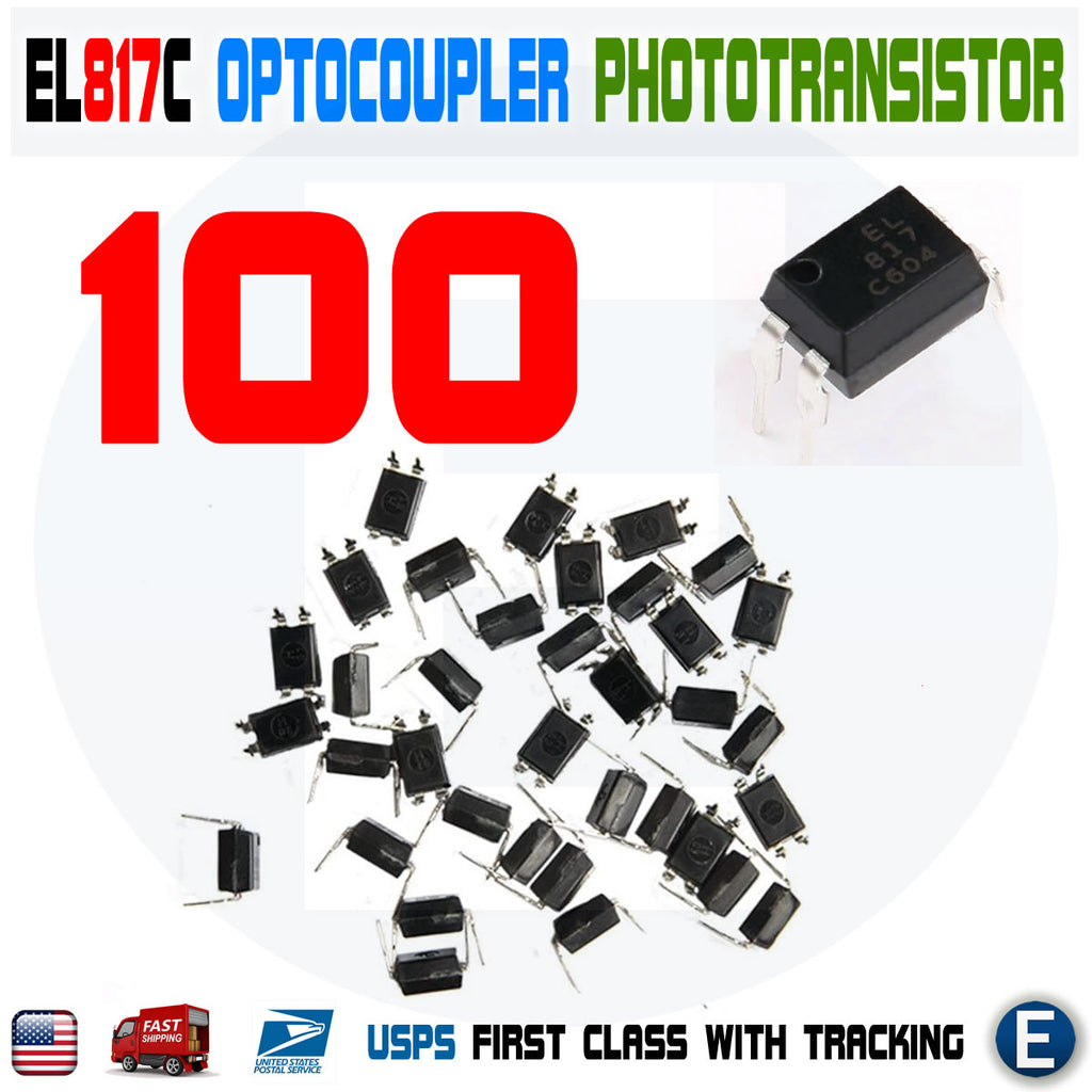 100pcs PC817 EL817C LTV817 PC817-1 80V 20mA OPTOCOUPLER Phototransistor DIP-4