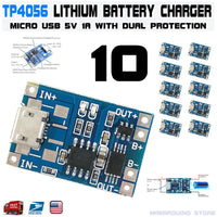 10pcs TP4056 Micro USB 5V 1A 18650 Lithium Battery Charging Dual Protection DW01A - eElectronicParts
