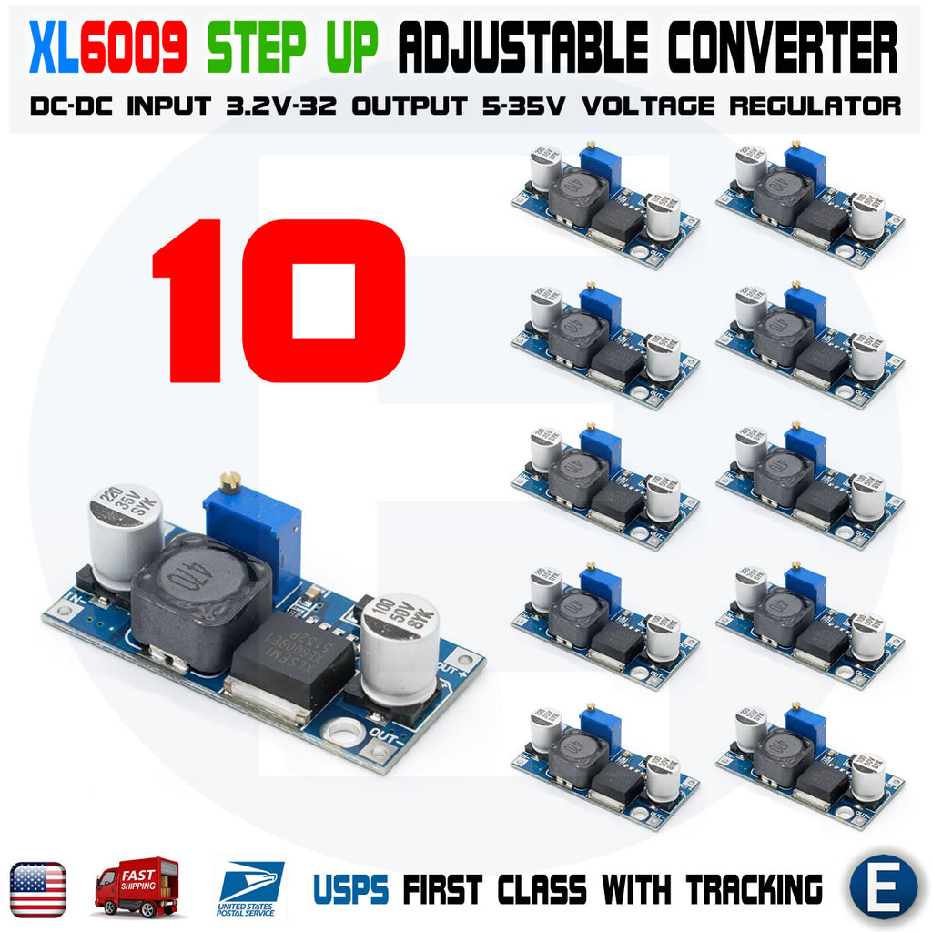 10PCS XL6009 Adjustable DC-DC Step Up Voltage Regulator Module Boost Converter 4A - eElectronicParts