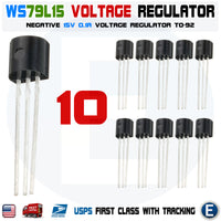 10pc WS79L15 Voltage Regulator IC LM79L15 79L15 TO-92 -15V 100mA 0.1A - eElectronicParts