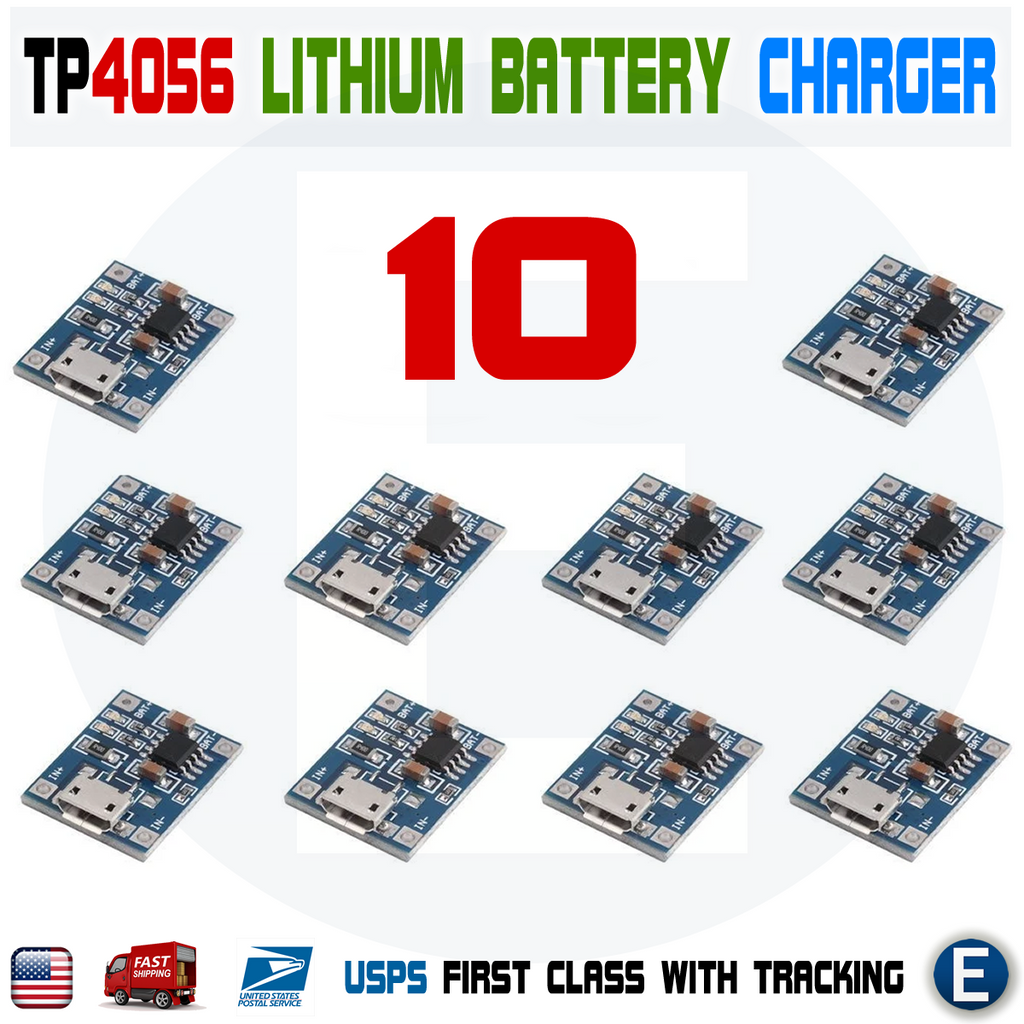 10pcs 1A 5V Lithium Battery Charging Board Micro Connector USB Module TP4056 - eElectronicParts