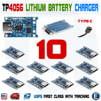10pcs TP4056 Type-C USB 5V 1A 18650 Lithium Battery Charging Dual Protection DW01A