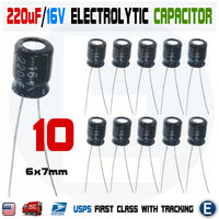 10PCS 220uF 16V 105C Capacitor Electrolytic 6x7mm for 16V 10V 6.3V Aluminum - eElectronicParts