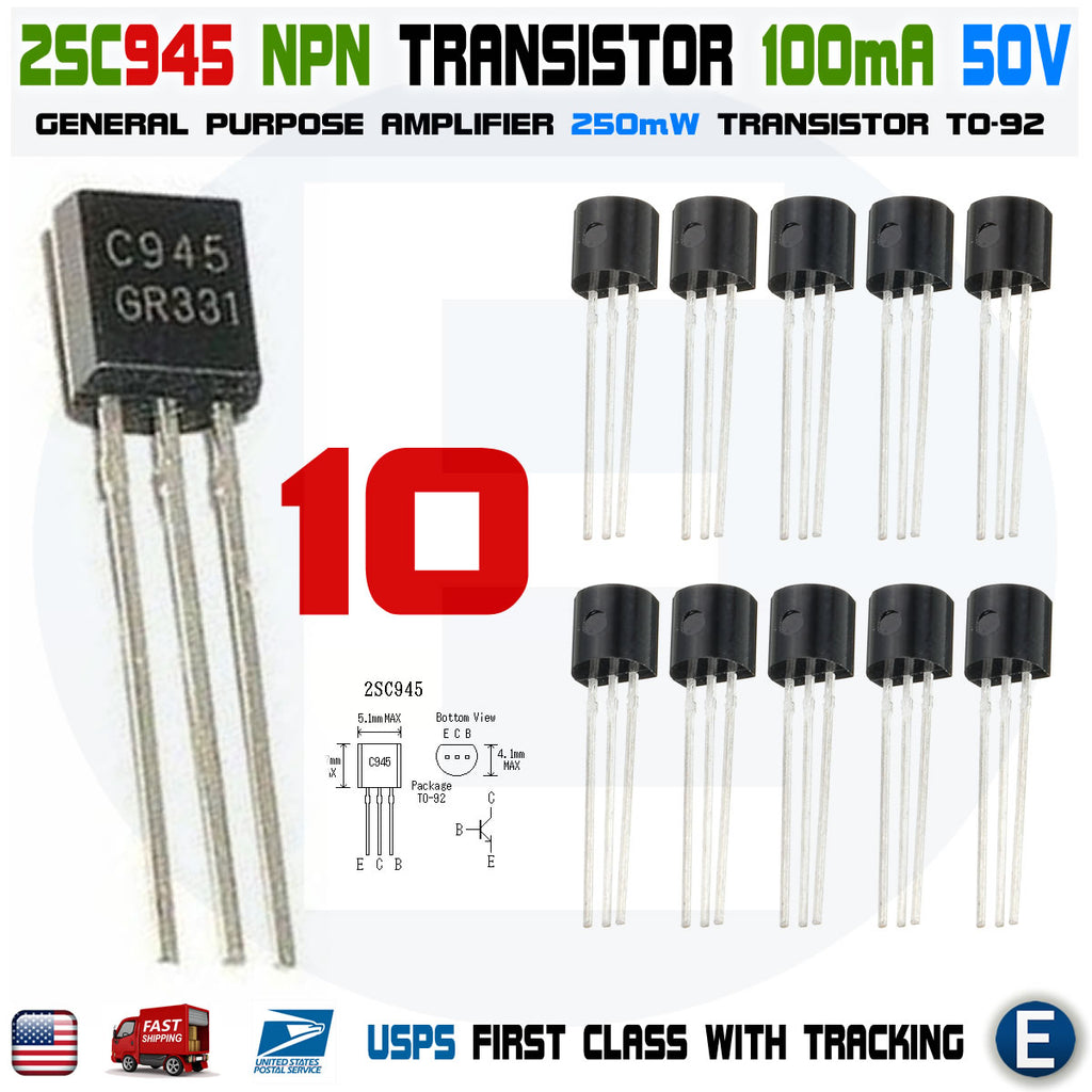 10pcs 2SC945 Amplifier NEC TO-92 Transistor C945 KCS945 NPN - eElectronicParts