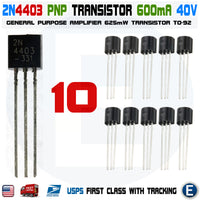 10pcs 2N4403 Transistor General Purpose Small Signal Amplifier PNP Bipolar TO-92 - eElectronicParts