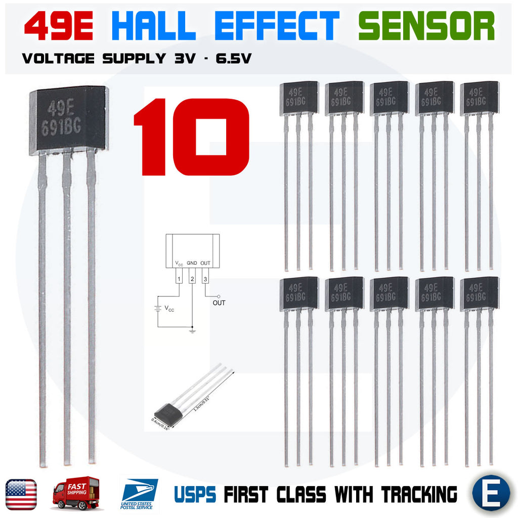 10pcs 49E OH49E SS49E Linear Hall Effect Magnetic Sensor Switch Arduino - eElectronicParts