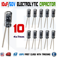 10PCS 50V 10UF 10MF 105℃ Capacitor Electrolytic for 35V 25V 16V 10V 6.3V - eElectronicParts