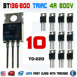 10pcs BT136-800E Triac 4A 800V TO-220 BT136-800 Sensitive Gate - eElectronicParts