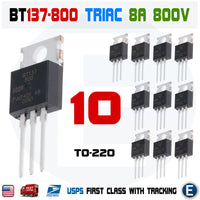 10pcs BT137-800E Triac BT137 8A 800V TO-220 BT137-800 sensitive gate