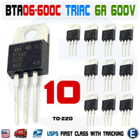 10pcs BTA06-600C Triac 6A 600V TO-220 ST BTA06-600