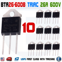 10Pcs BTA26-600B Triac ST MICRO Thyristor BTA26600B STM 26A 600V TOP-3L - eElectronicParts