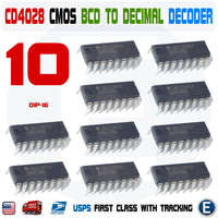 10pcs CD4028BE CD4028 CMOS BCD to Decimal Decoder DIP-16 Binary to Octal Demultiplexer