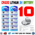 10pcs CR1220 1220 3V Li-ion Battery Lithium Button Cell Long Lasting Batteries PKCELL