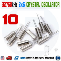 10pcs Crystal Oscillator 32.768 KHz 32.768KHZ 32.768K Hz Cylinder 2x6mm 2 x 6