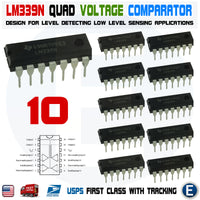 10pcs IC LM339 LM339N DIP-14 LOW POWER Quad Voltage Comparator - eElectronicParts