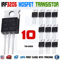 10pcs IRF3205 IR MOSFET N-CHANNEL 55V/110A TO-220 HEXFET Power Transistor IRF - eElectronicParts