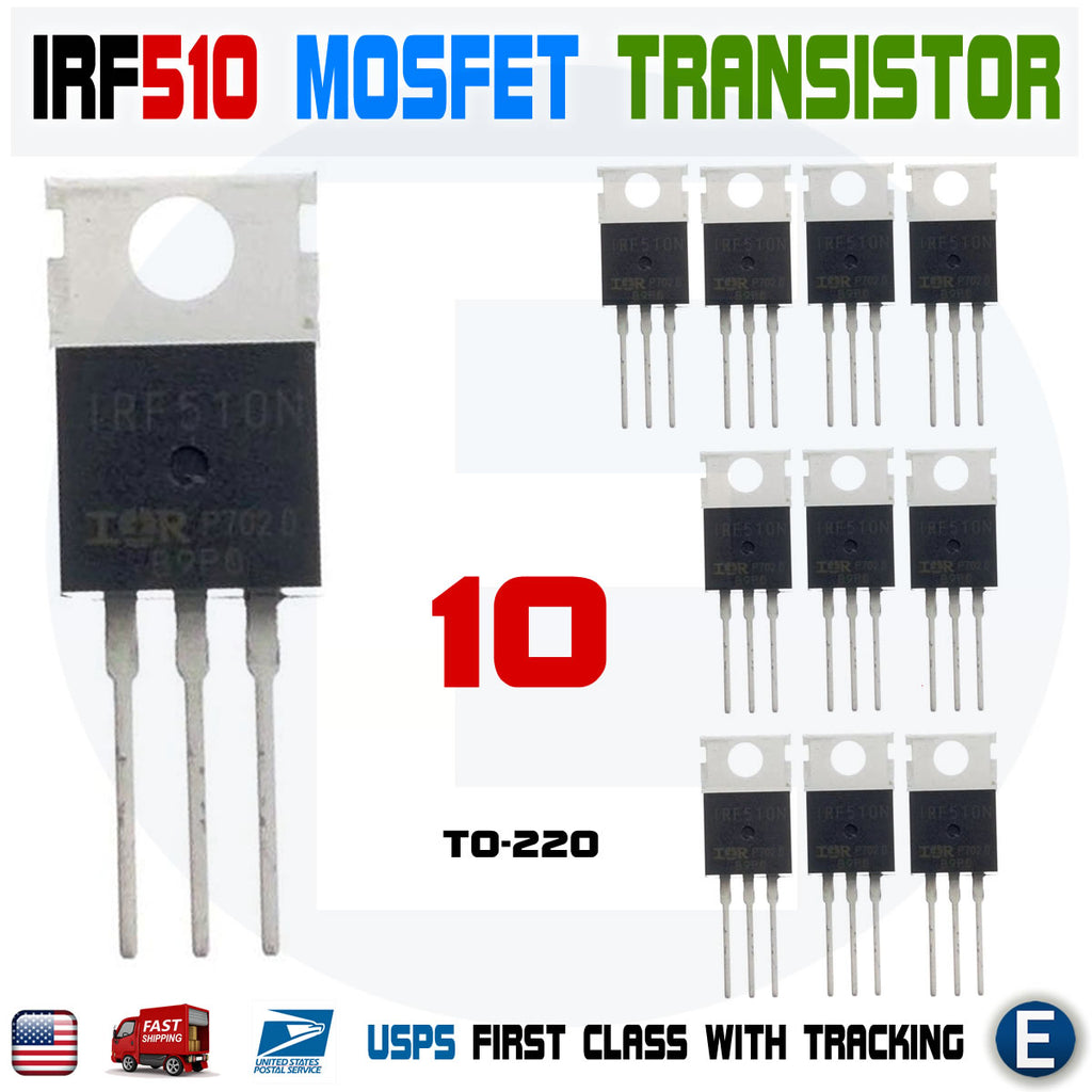 10pcs IRF510N IRF510 Power MOSFET N-Channel Transistor 5.6A 100V IRF510PBF TO-220 - eElectronicParts