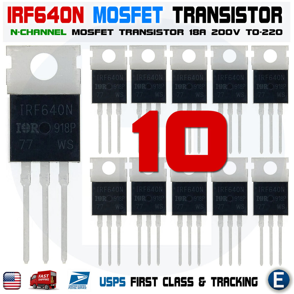 10pcs IRF640 IRF640N "IR" Power MOSFET N-Channel 18A 200V Transistor to-220 - eElectronicParts