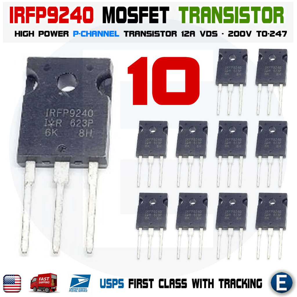 10PCS IRFP9240 MOSFET Transistor P-channel 12A 200V TO-247 Power - eElectronicParts