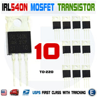 10pcs IRL540 IRL540N Power Transistor MOSFET N-Channel TO-220 IR 100V 36A 140W