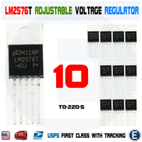 10pcs LM2576T-ADJ LM2576 IC Adjustable Voltage Switching Regulator Step Down 1.23V - 37V