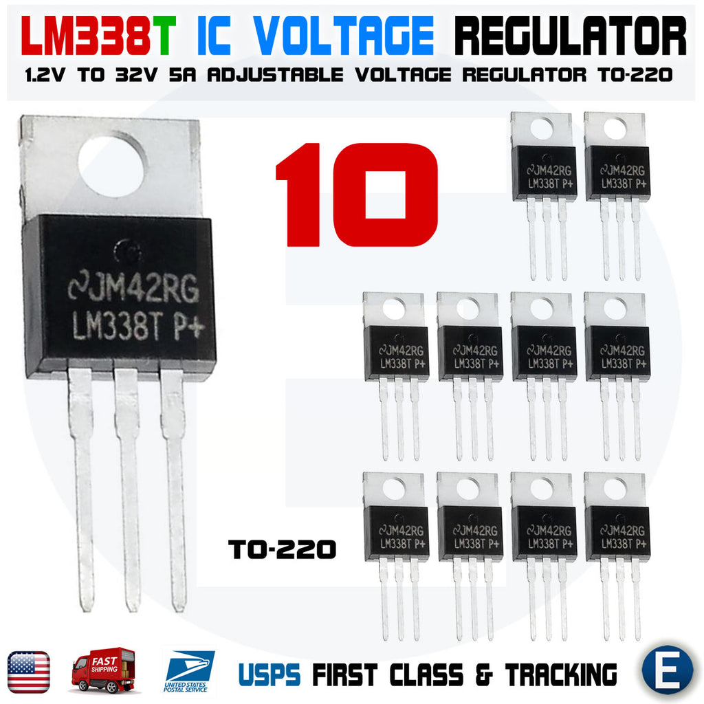 Lm338t 10pcs LM338T LM338 Adjustable Regulator 5A 1.2V To 32V TO-220 LM317 re ...