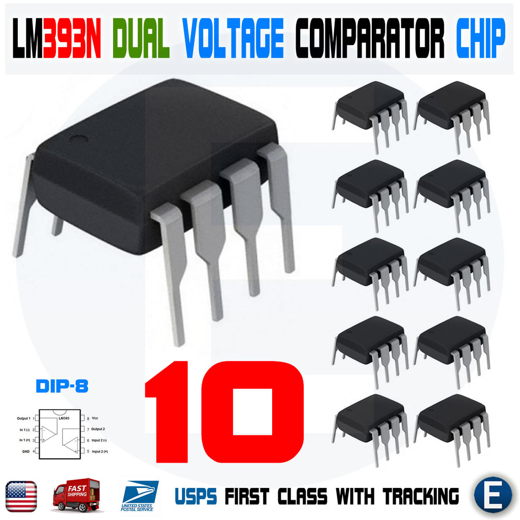 10pcs LM393N LM393 DIP-8 Low Power Dual Voltage Comparator Chip IC LM393P