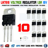 10pcs LM7818 L7818CV L7818 ST TO-220 Voltage Regulator 18V 1.5A Linear Positive