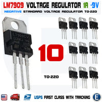 10pcs LM7909 Negative 9 Volt Regulator 1 Amp TO220 - L7909 7909 IC