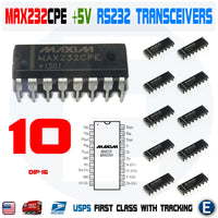 10pcs MAX232CPE MAX232 2DVR/2RCVR RS232 5V Multichannel RS-232 Drivers/Receivers